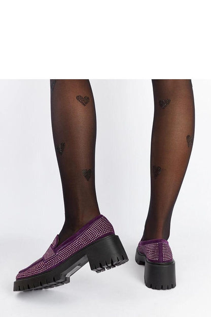   Fioletowe mokasyny na masywnym słupku Parent - Solea 