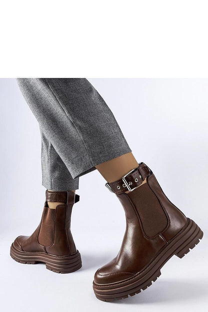   Brązowe botki z ozdobnym zapięciem Jonesboro - Solea 