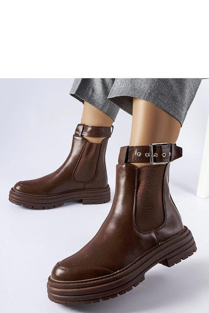   Brązowe botki z ozdobnym zapięciem Jonesboro - Solea 