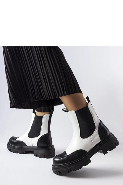   Czarno-białe wsuwane botki Albany - Solea 