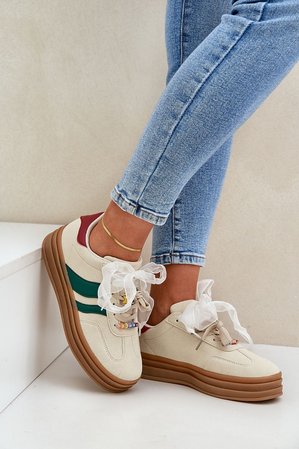   Buty SPortowe Model Jariana L-526 Beige - Step in style 