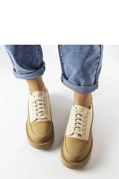   Ciemnobeżowe półbuty na płaskim obcasie Merico - Solea 