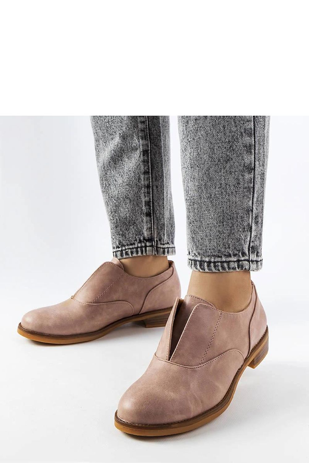   Różowe półbuty z ekoskóry Burdett - Solea 