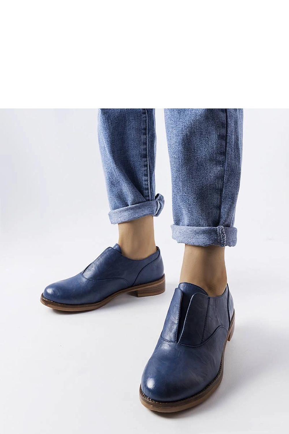   Granatowe półbuty z ekoskóry Burdett - Solea 