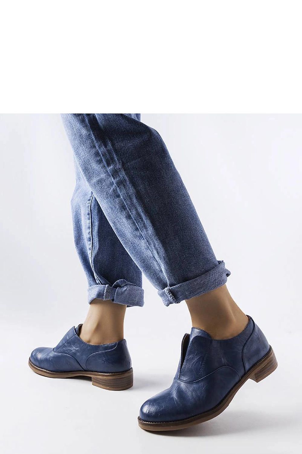   Granatowe półbuty z ekoskóry Burdett - Solea 