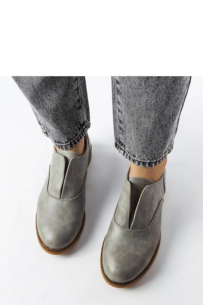   Szare półbuty z ekoskóry Burdett - okrągły nosek - Solea 