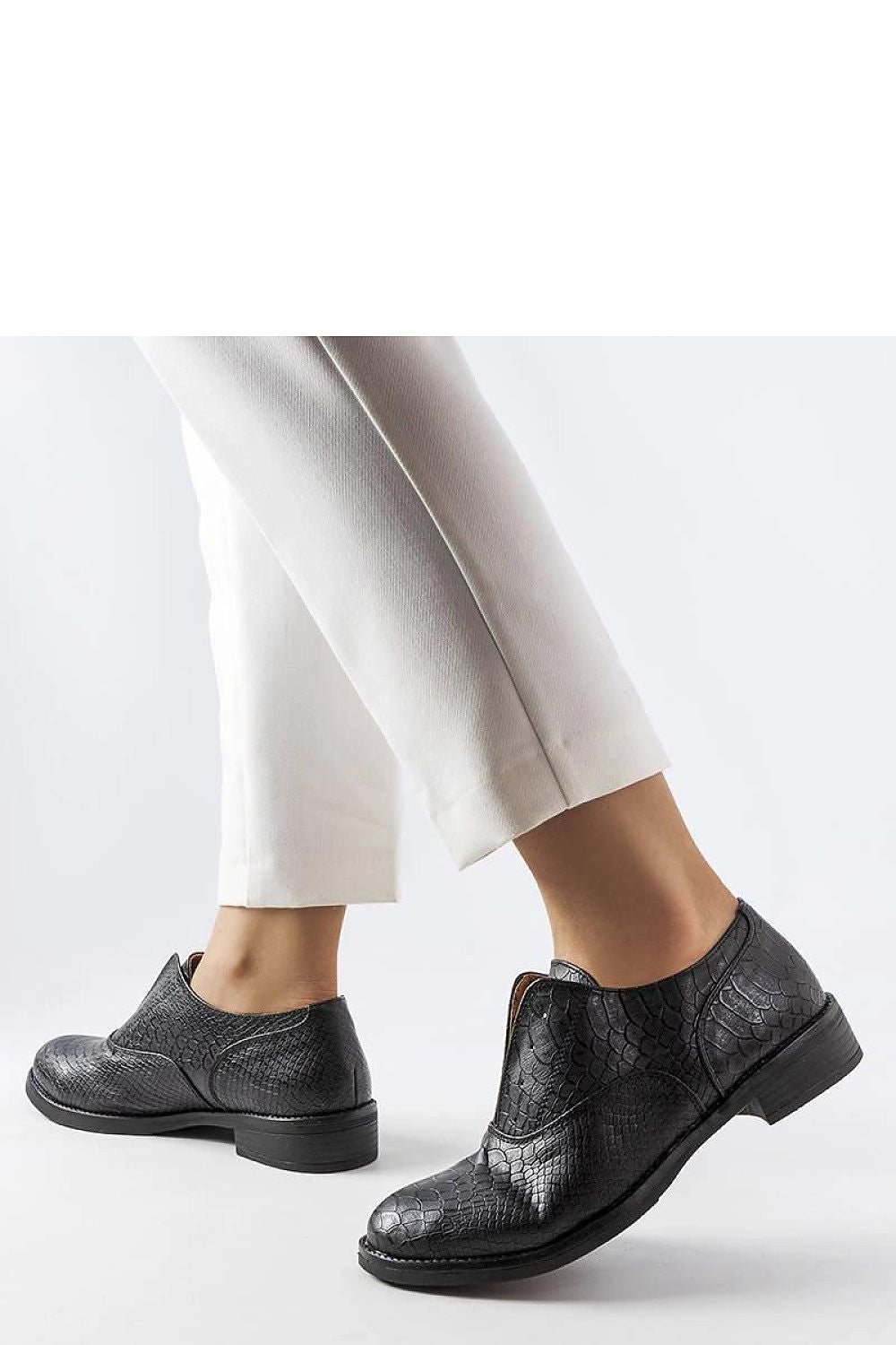   Czarne półbuty wsuwane eko-skóra Morel - Solea 