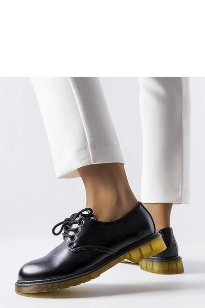   Czarne półbuty typu glany Parfait - Solea 