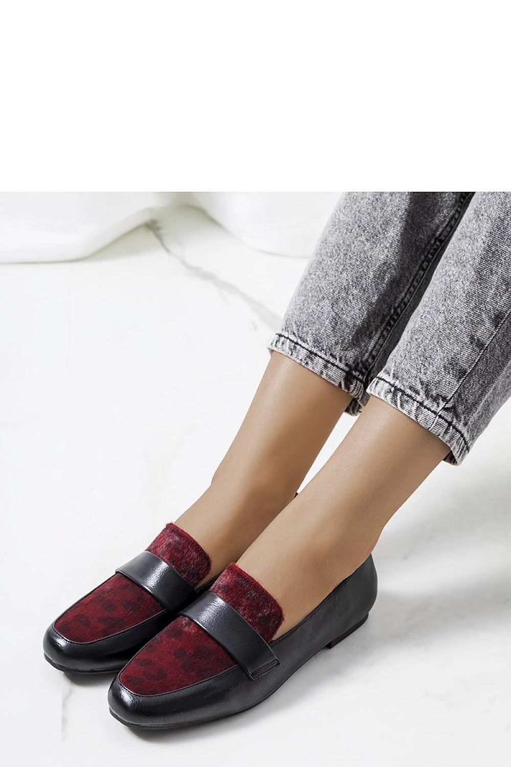   Czarno bordowe półbuty damskie Kolk - Solea 