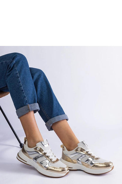   Materiałowe sneakersy sportowe ze złotymi wstawkami Elayne - Solea 