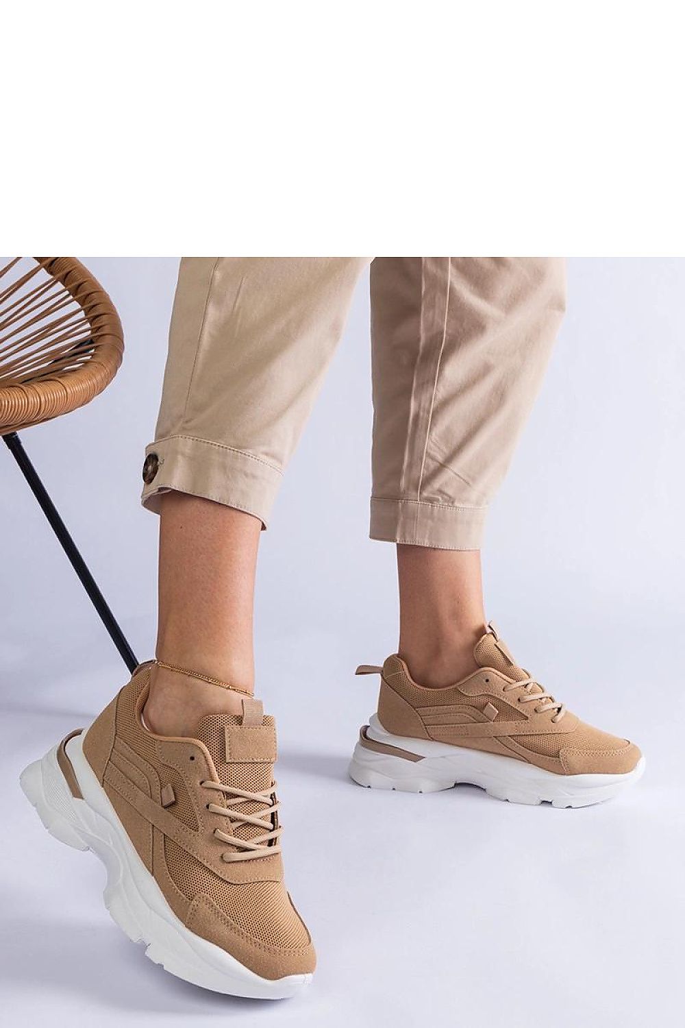   Brązowe sneakersy na grubszej podeszwie Guerrera - Solea 