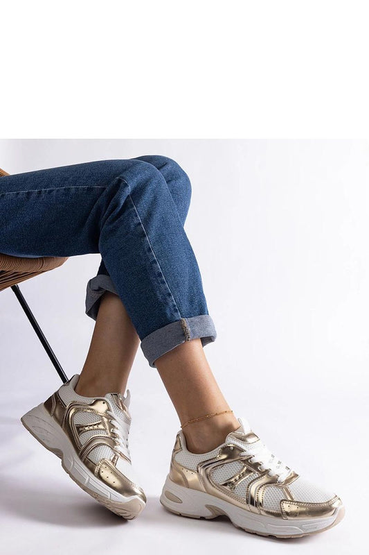  Biało-złote sneakersy sportowe Ena - Solea 