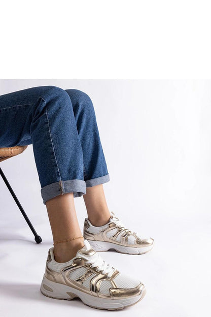   Biało-złote sneakersy sportowe Ena - Solea 