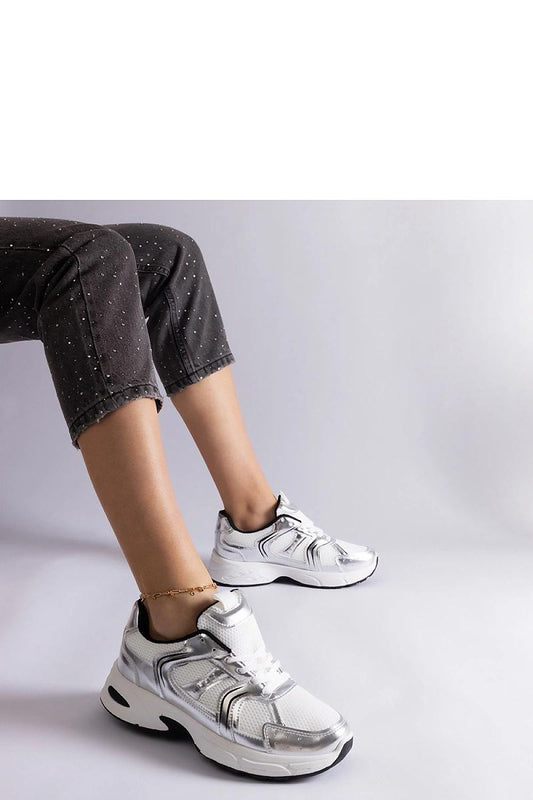   Biało-srebrne sneakersy sportowe Ena - Solea 