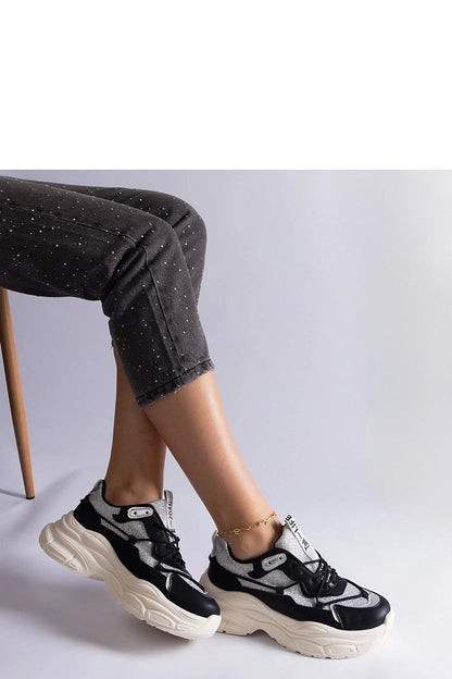   Czarne sneakersy z brokatowymi wstawkami Rigel - Solea 