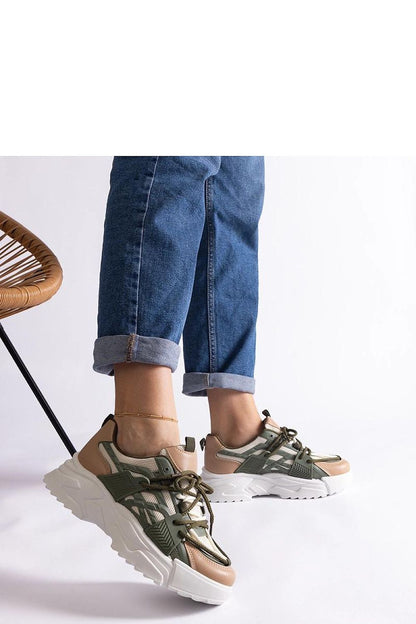   Zielono-beżowe sneakersy damskie Alva - Solea 