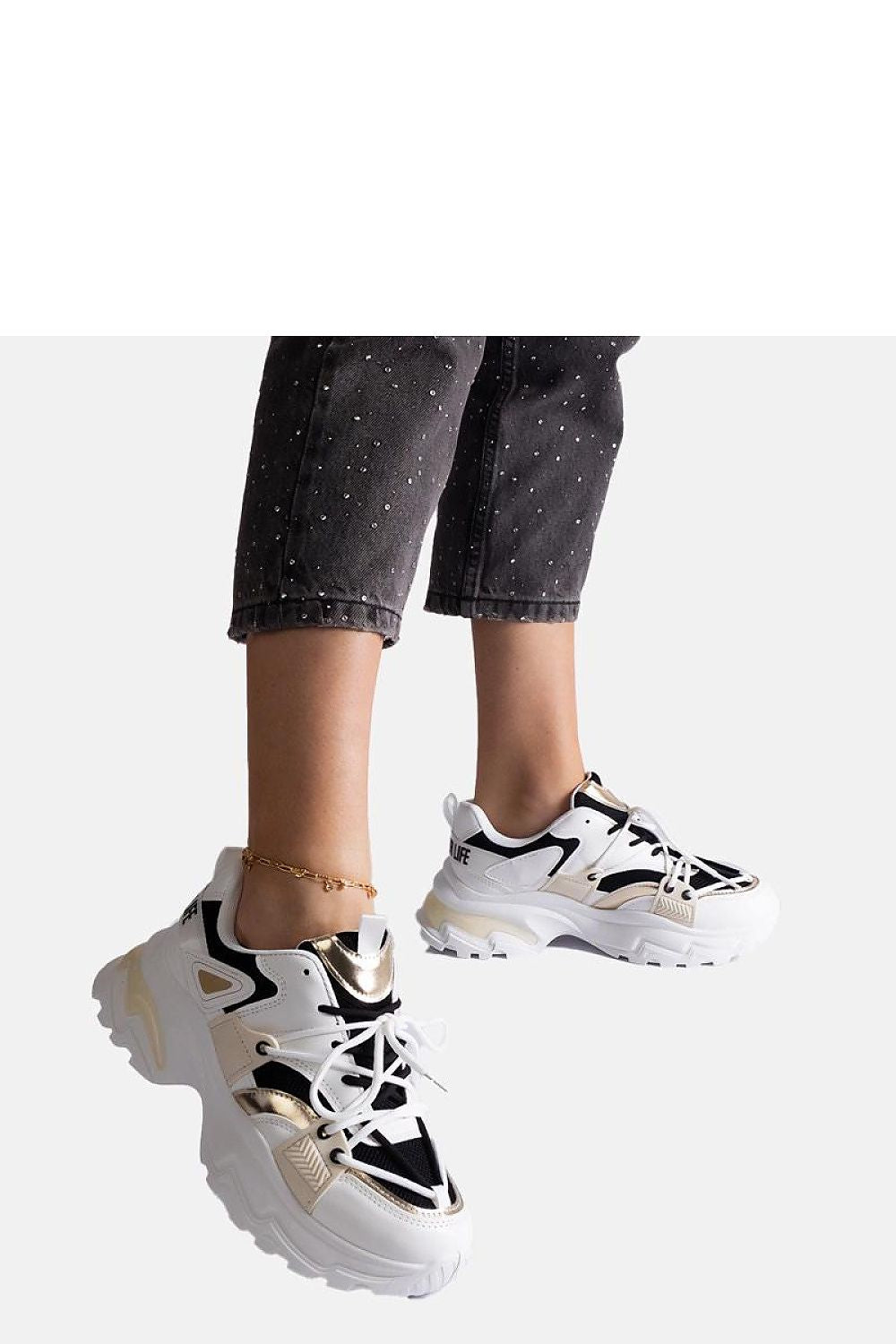   Biało-czarne sneakersy sportowe Sulamita - Solea 