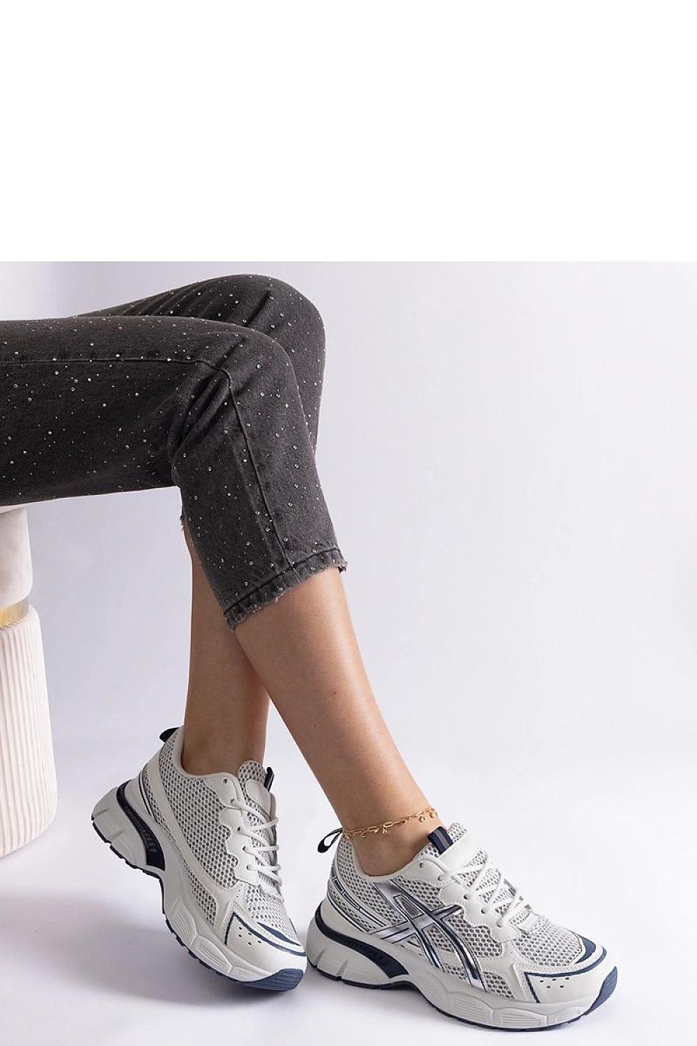   Niebieskie sportowe sneakersy damskie Ondina - Solea 