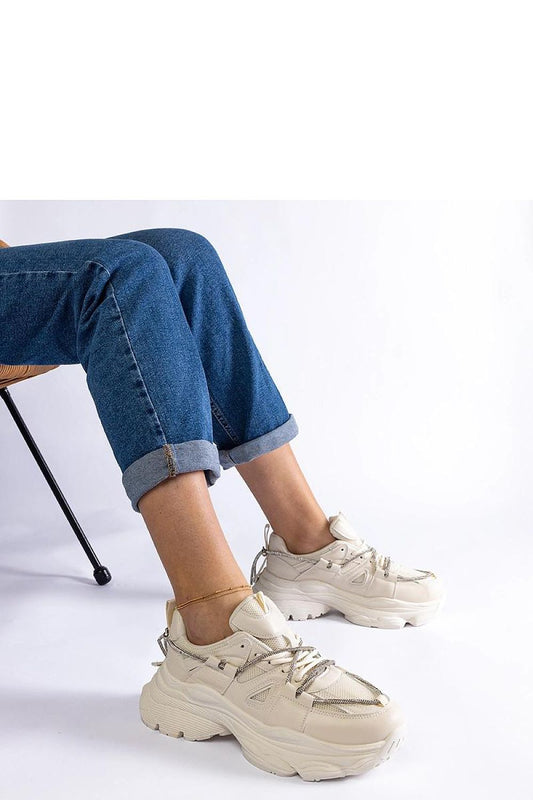   Beżowe sneakersy sportowe damskie Ivett - Solea 