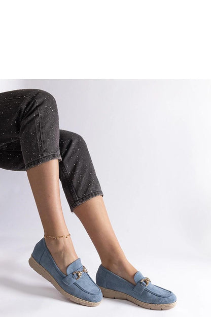   Niebieskie mokasyny damskie z eko zamszu Sandoval - Solea 