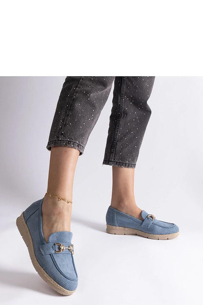   Niebieskie mokasyny damskie z eko zamszu Sandoval - Solea 