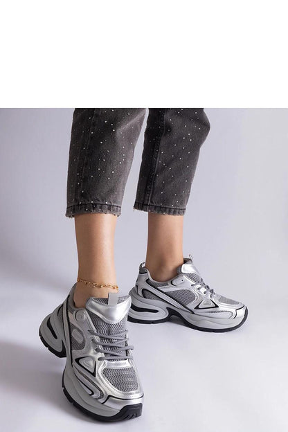   Srebrne sneakersy na masywnej podeszwie Adoma - Solea 