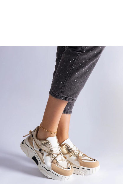   Beżowe sneakersy zdobione cyrkoniowym sznurkiem Valdeza - Solea 