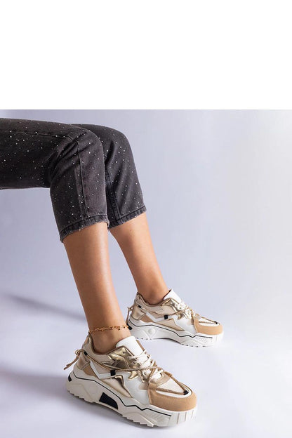   Beżowe sneakersy zdobione cyrkoniowym sznurkiem Valdeza - Solea 