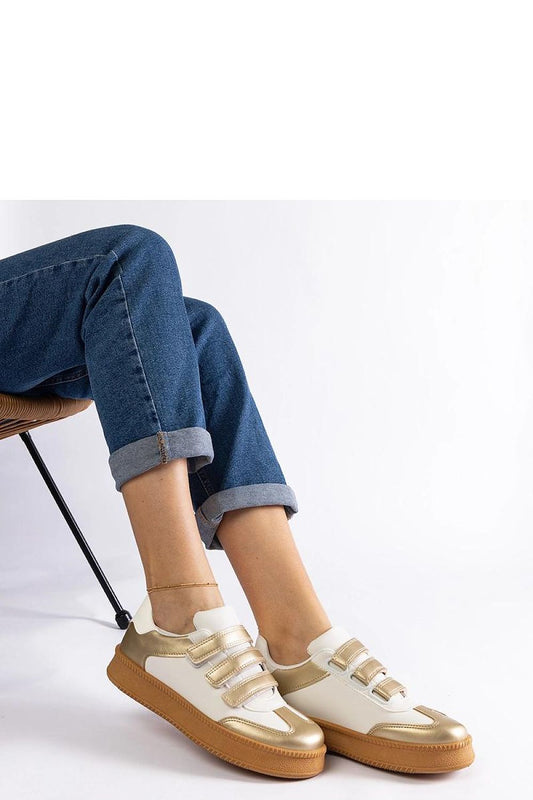   Złote trampki zapinane na rzepy Mena - Solea 