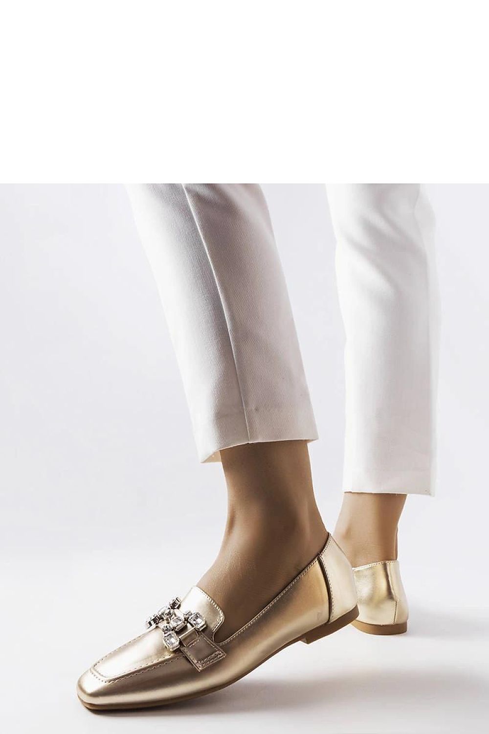   Złote mokasyny z cyrkoniami Marechal - Solea 