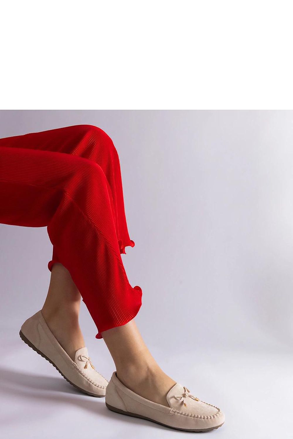   Beżowe mokasyny z kokardką Treja - Solea 