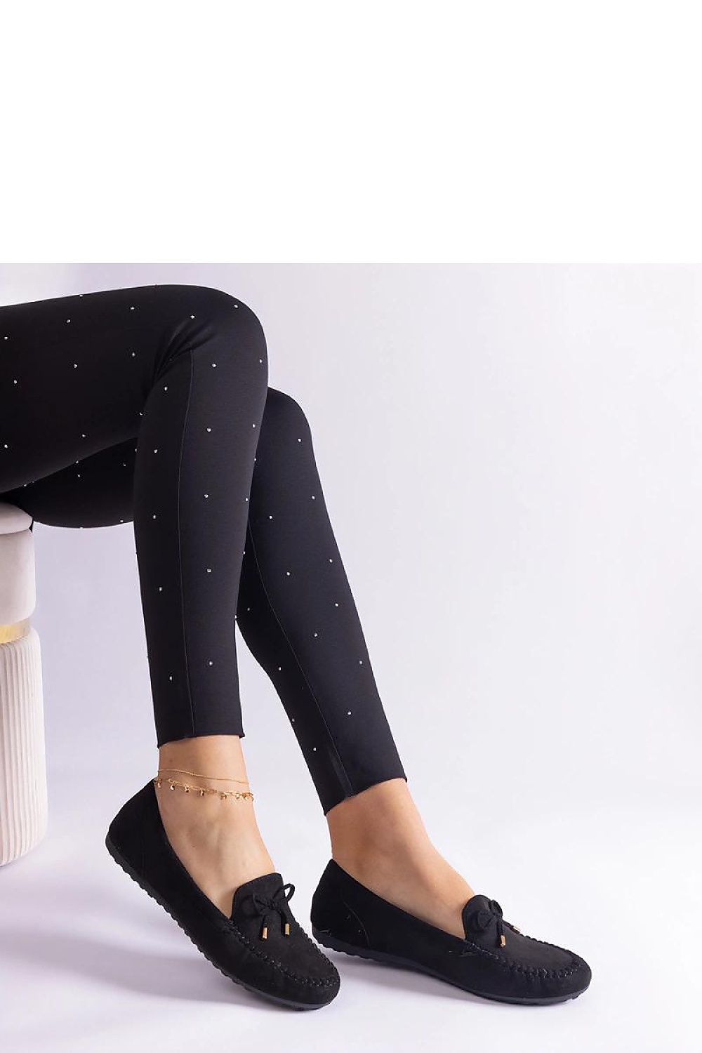   Czarne mokasyny z kokardką Treja - Solea 