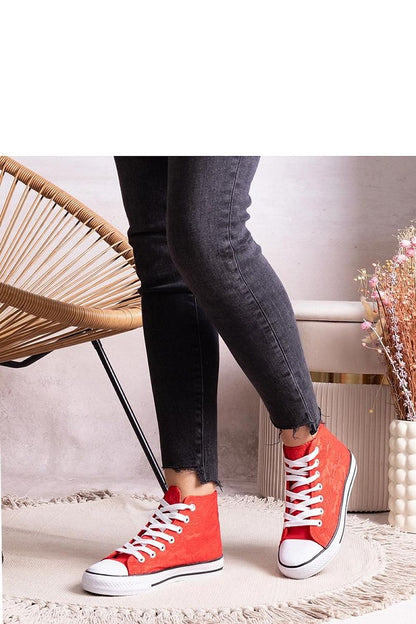   Czerwone wysokie trampki z koronką Bonifakima - Solea 