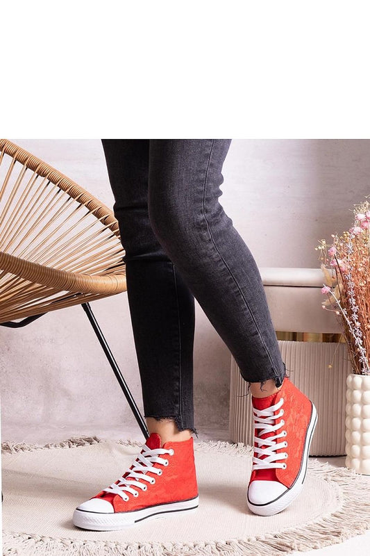   Czerwone wysokie trampki z koronką Bonifakima - Solea 