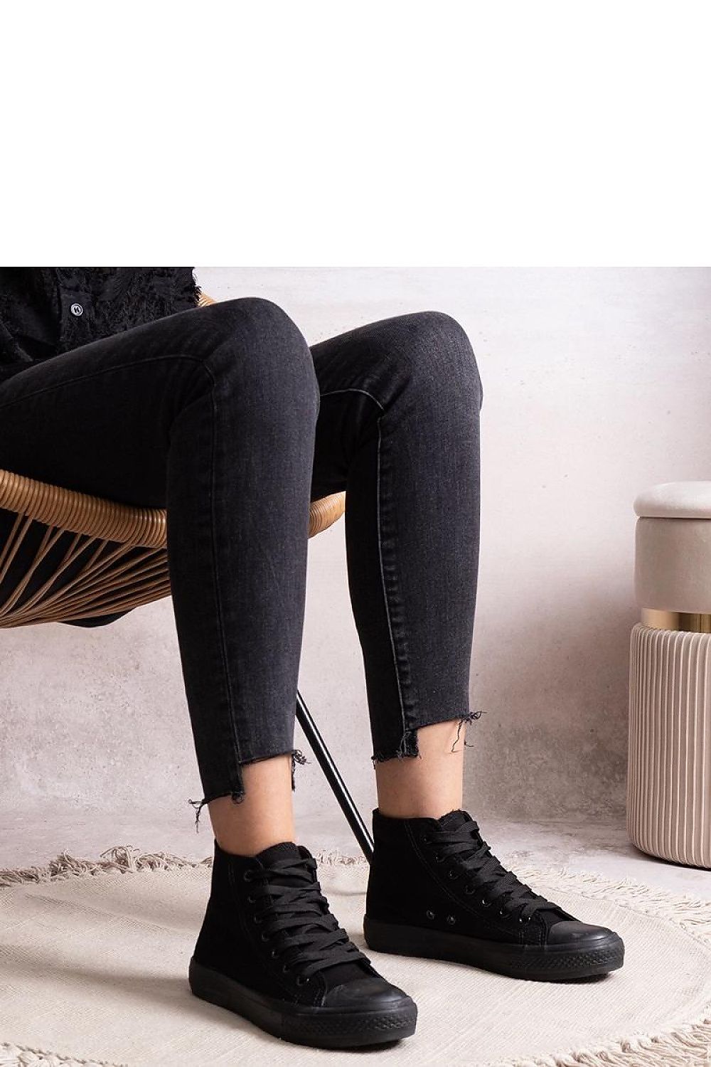   Czarne wysokie trampki Rafife - Solea 