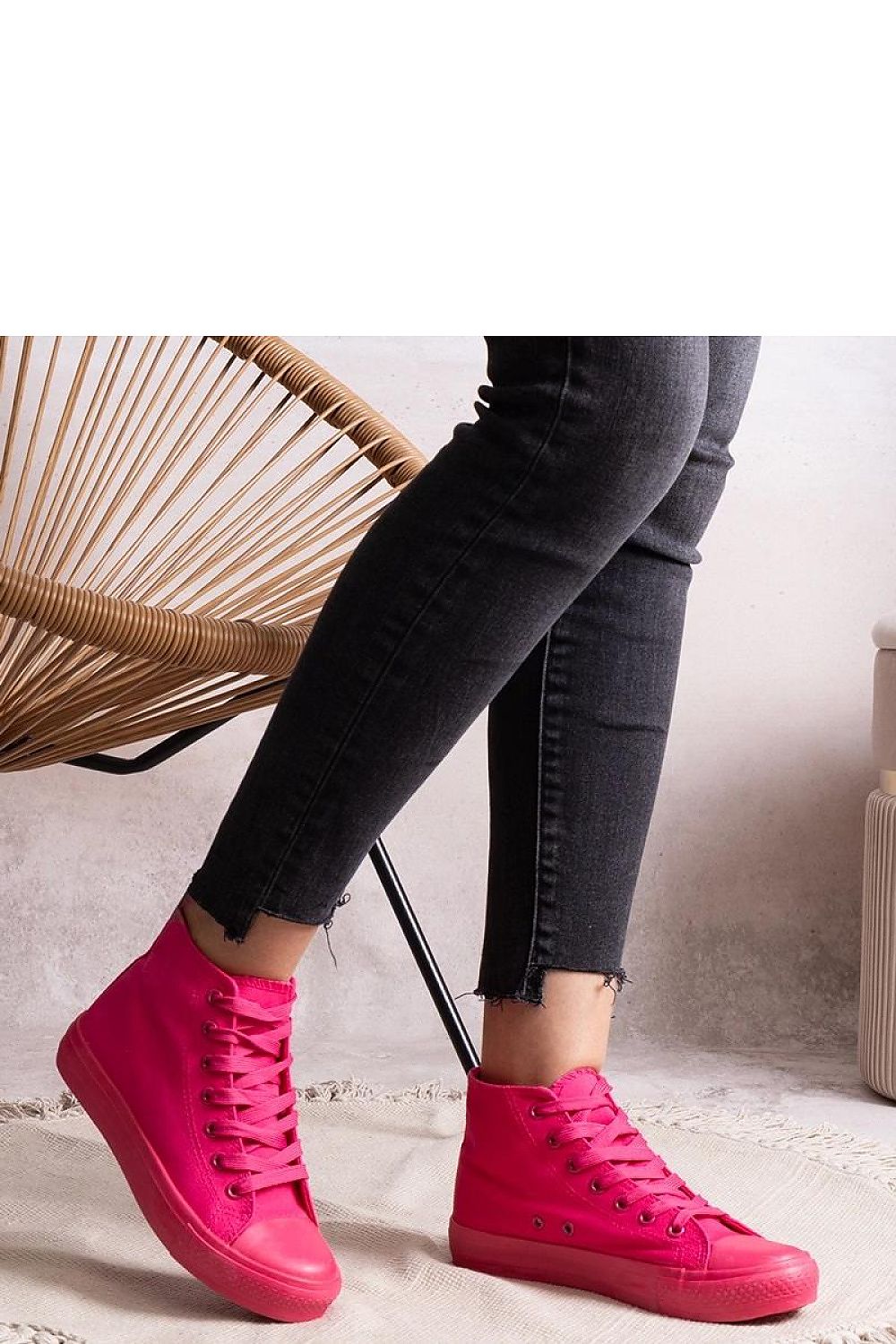   Ciemnoróżowe wysokie trampki Rafife - Solea 