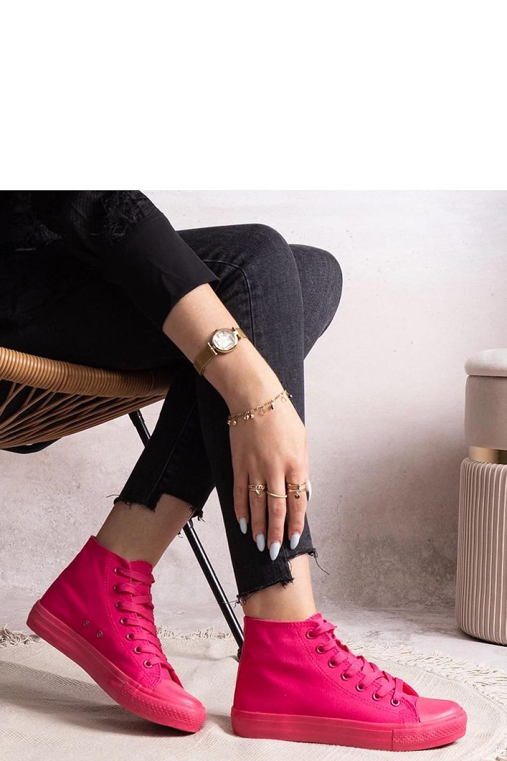   Ciemnoróżowe wysokie trampki Rafife - Solea 