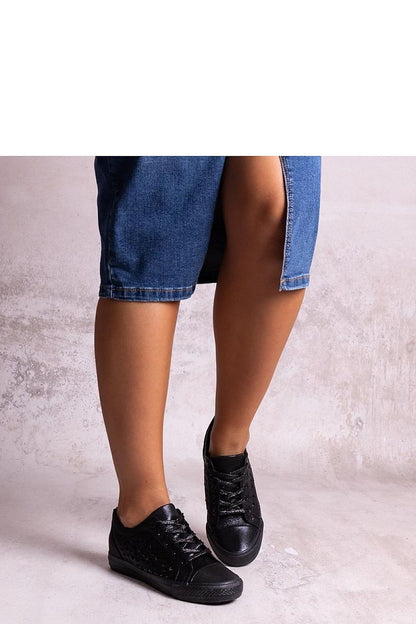   Czarne ażurowe trampki Safune - Solea 