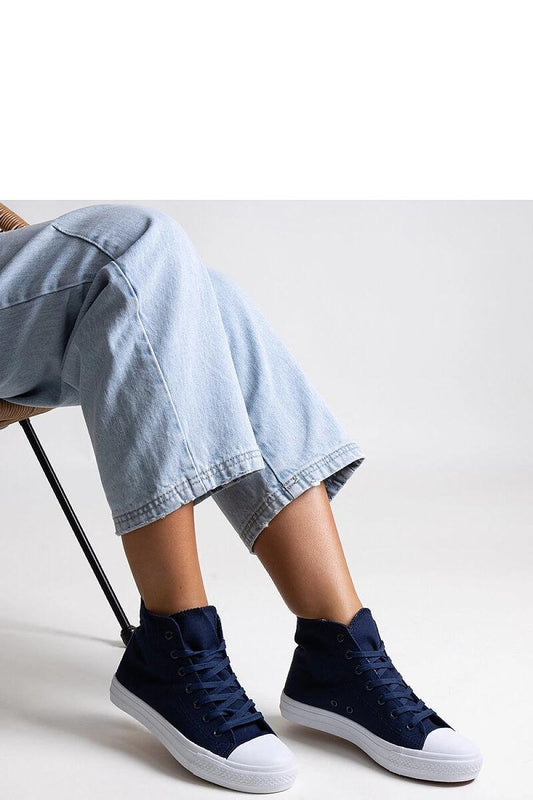   Granatowe wysokie trampki Ghanem - Solea 