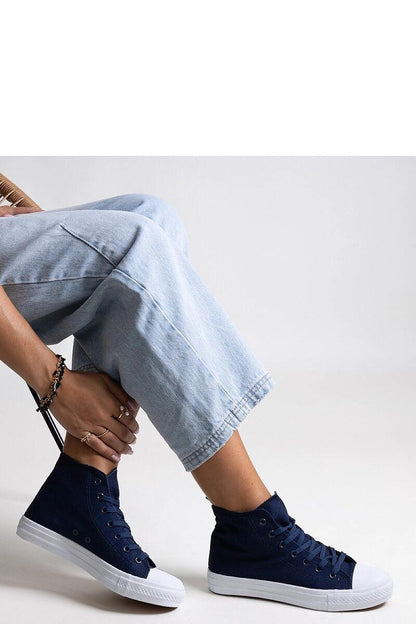   Granatowe wysokie trampki Ghanem - Solea 