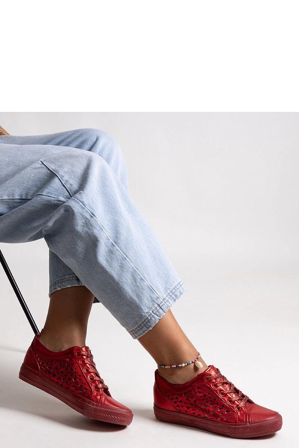   Czerwone ażurowe trampki Safune - Solea 