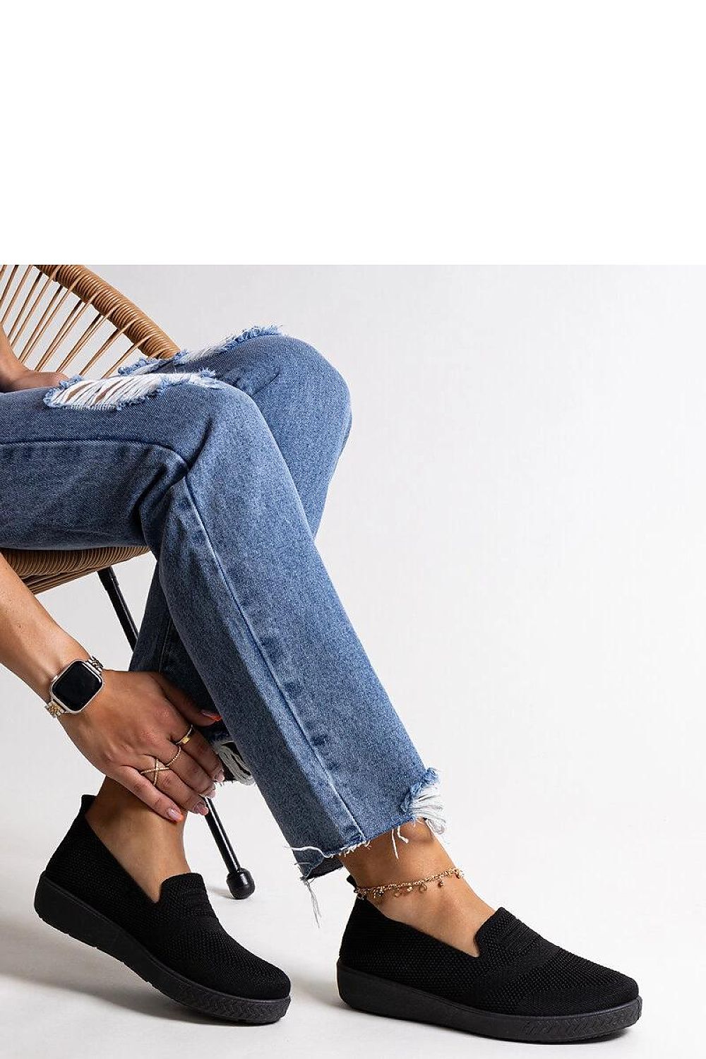   Czarne wsuwane tenisówki Mikaila - Solea 