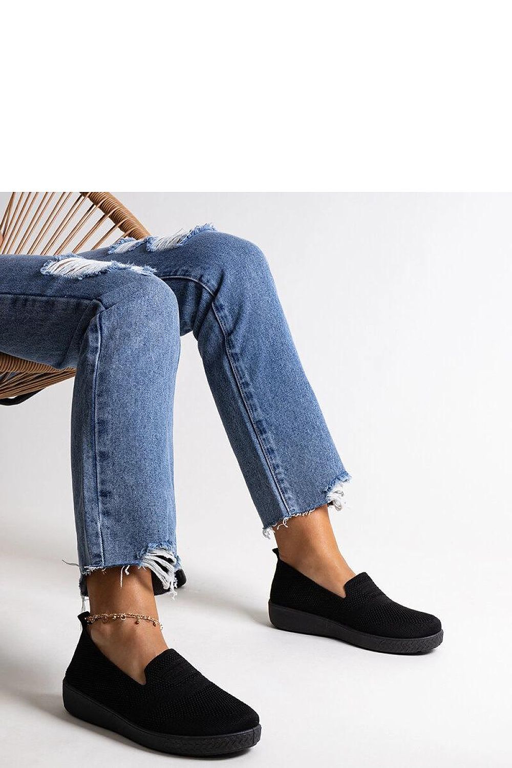   Czarne wsuwane tenisówki Mikaila - Solea 