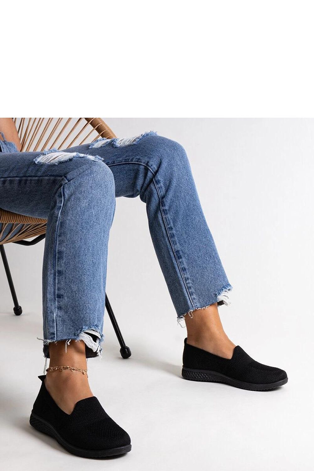   Czarne wsuwane tenisówki Abadly - Solea 