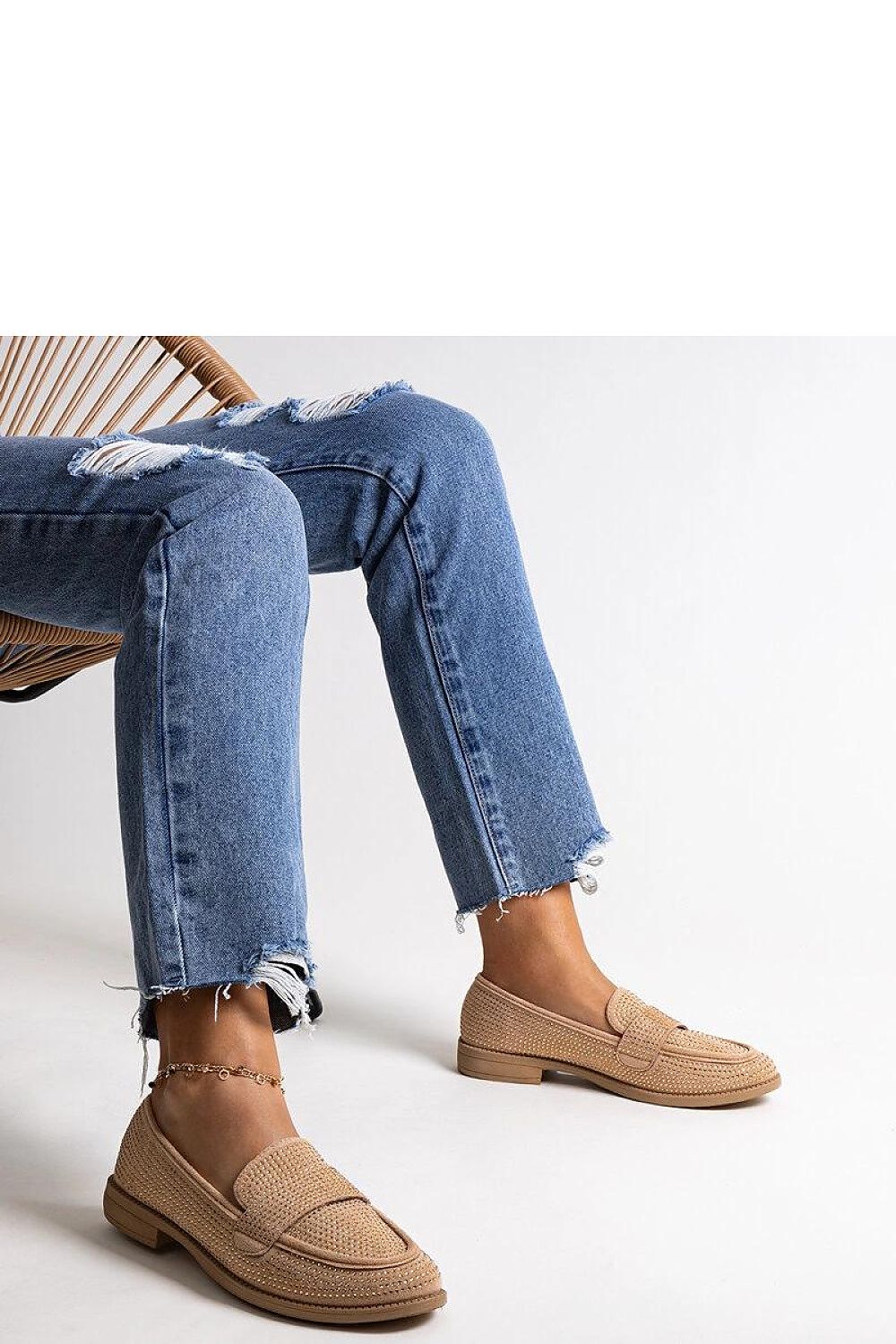   Brązowe mokasyny  w cyrkonie Mogha - Solea 