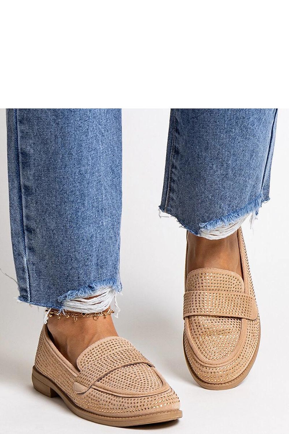   Brązowe mokasyny  w cyrkonie Mogha - Solea 