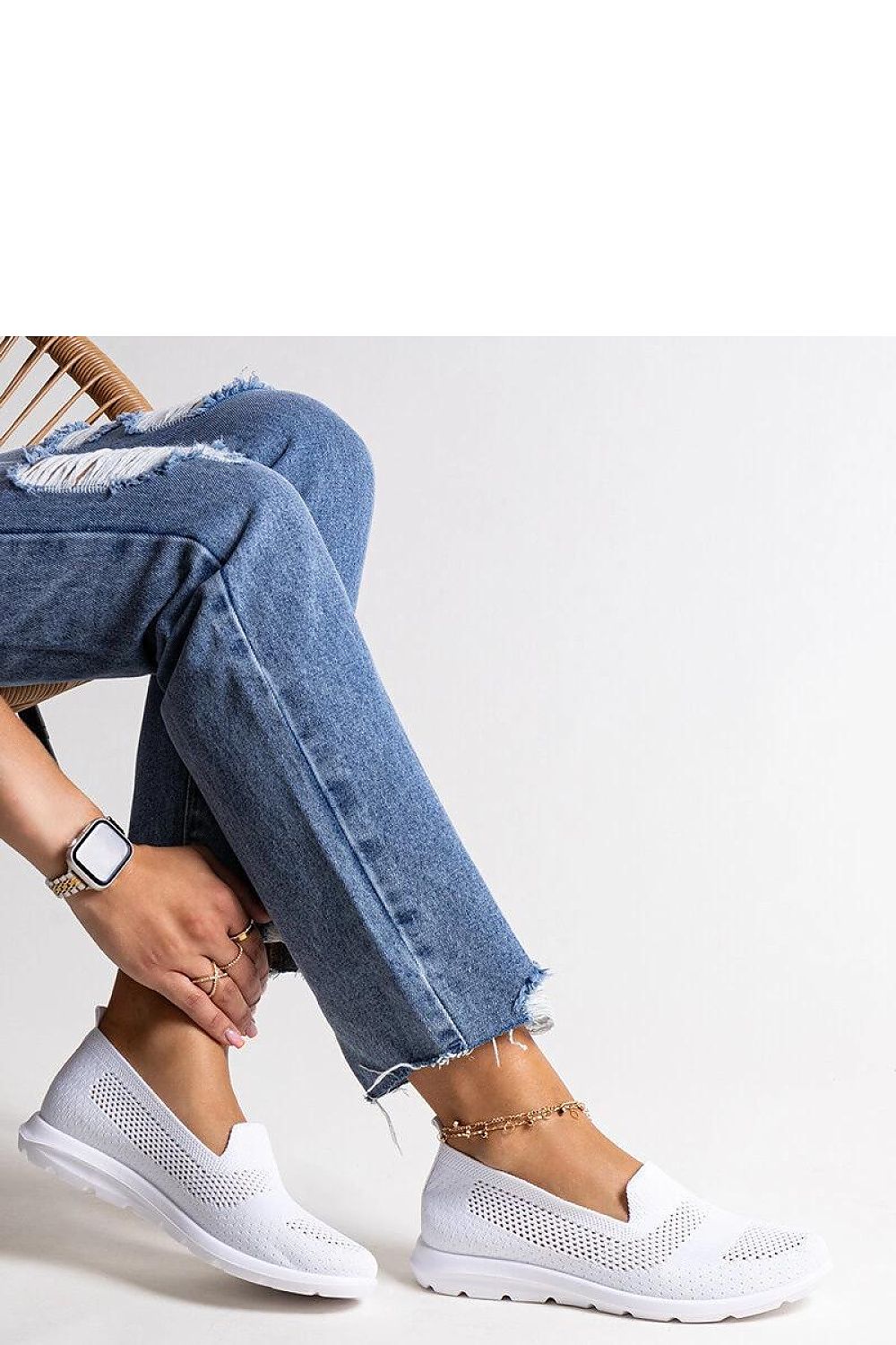   Białe tenisówki na piankowej podeszwie Rahima - Solea 