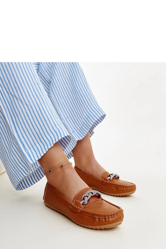  Brązowe mokasyny zdobione cyrkoniami Adiba - Solea 