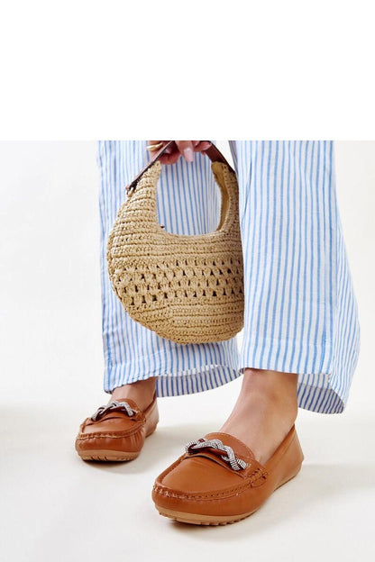   Brązowe mokasyny zdobione cyrkoniami Adiba - Solea 