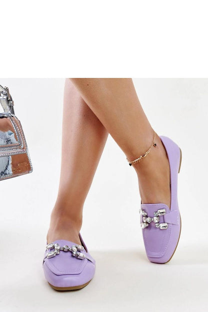   Fioletowe mokasyny z cyrkonową klamerką Mali - Solea 